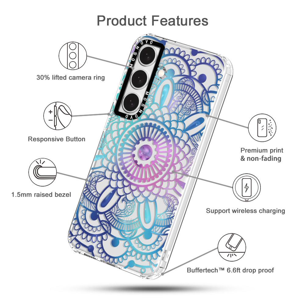 Violet Blue Mandala Phone Case - Samsung Galaxy S24 Case - MOSNOVO