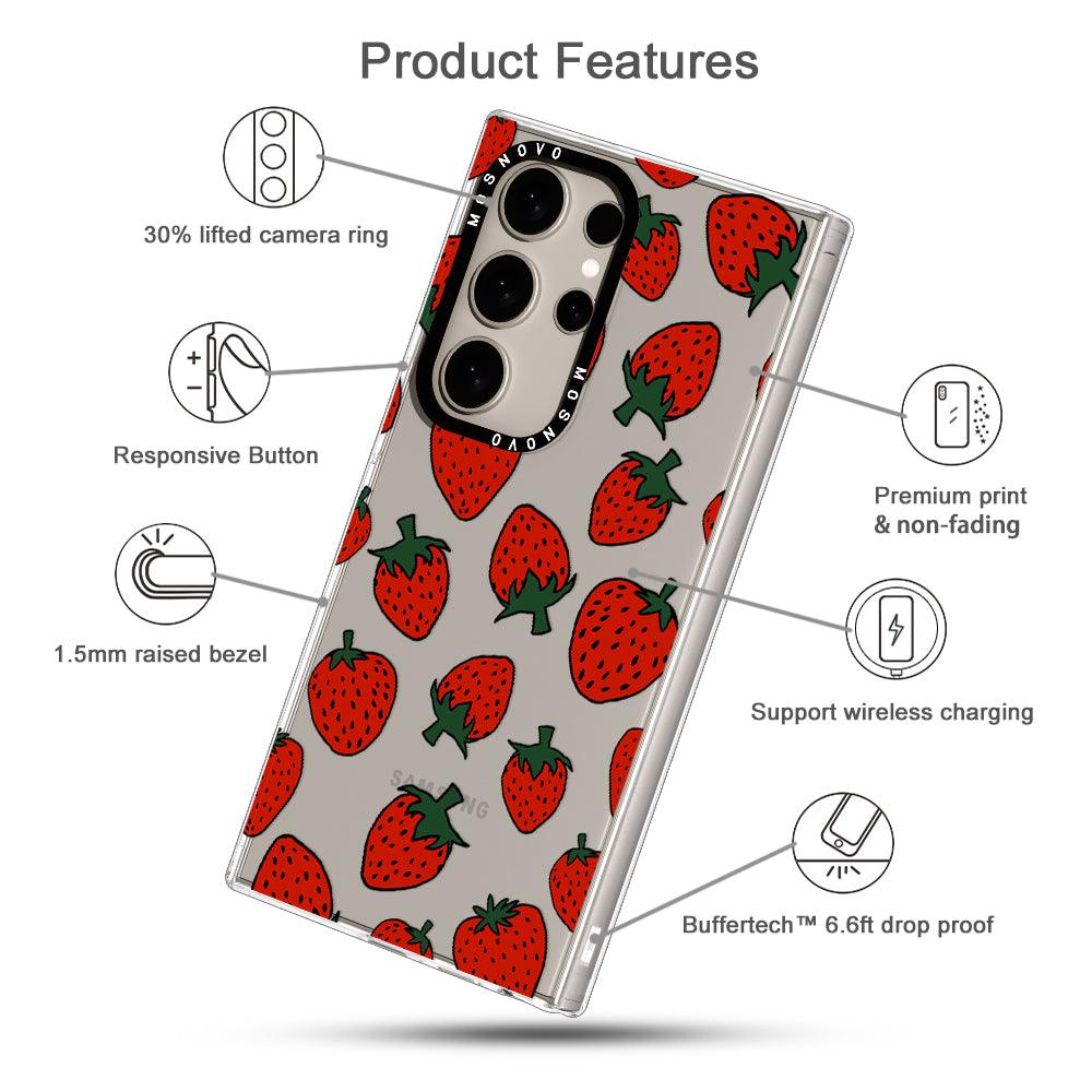 Red Strawberry Phone Case - Samsung Galaxy S24 Ultra Case - MOSNOVO