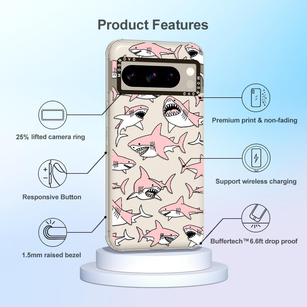 Pink Shark Phone Case - Google Pixel 8 Pro Case - MOSNOVO