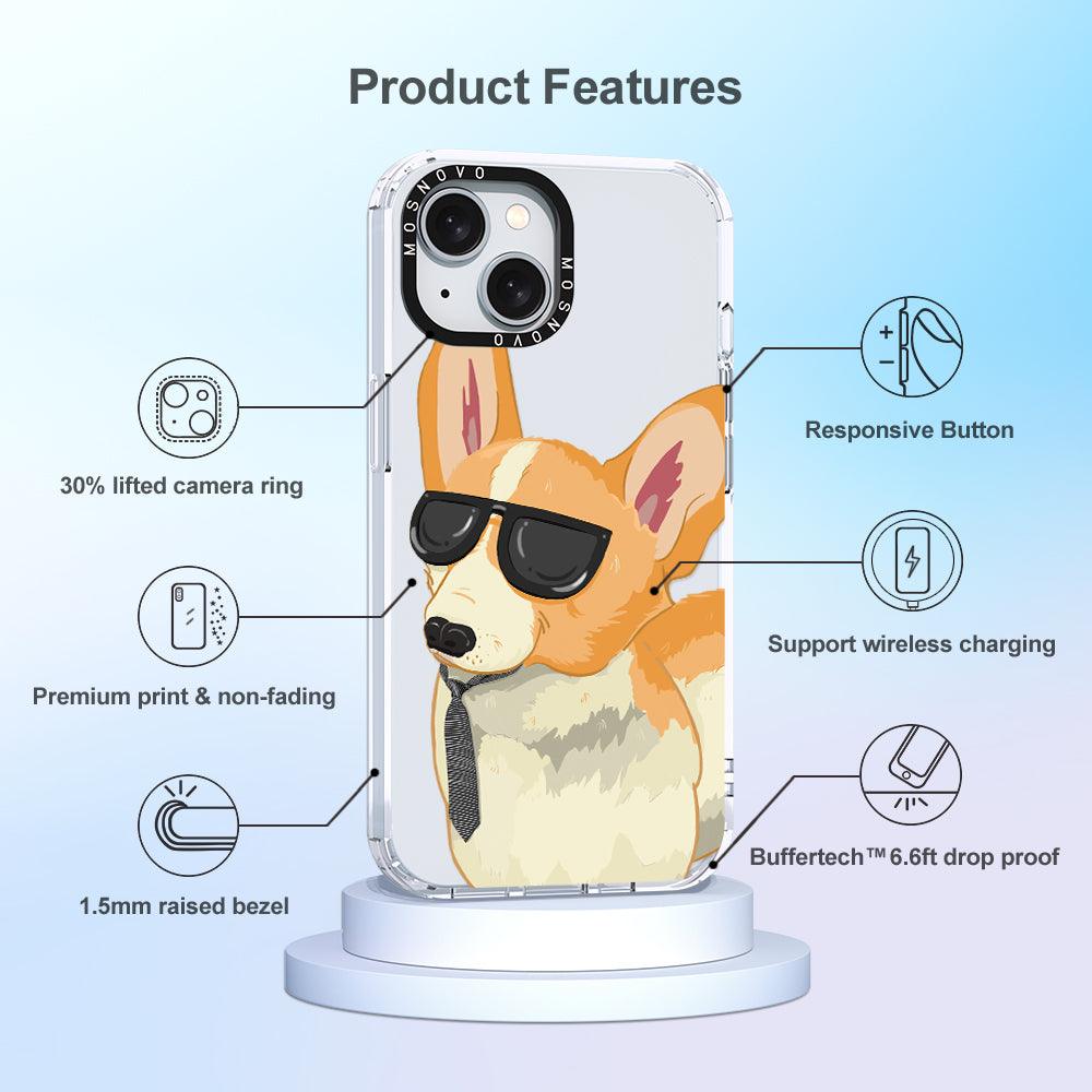 Fluffy Corgi Phone Case - iPhone 15 Plus Case - MOSNOVO