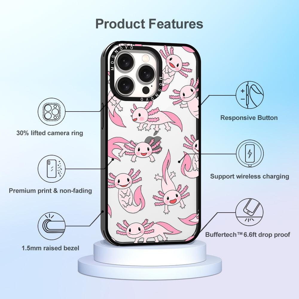 Pink Axolotl Phone Case - iPhone 15 Pro Max Case - MOSNOVO