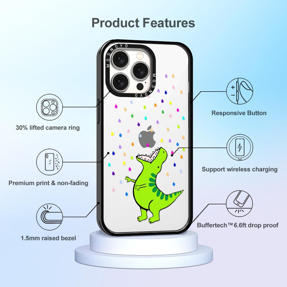 Rainbow Dinosaur Phone Case - iPhone 15 Pro Max Case - MOSNOVO