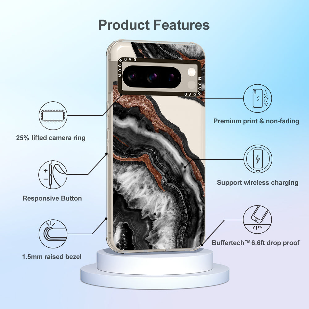 Black Agate Phone Case - Google Pixel 8 Pro Case - MOSNOVO