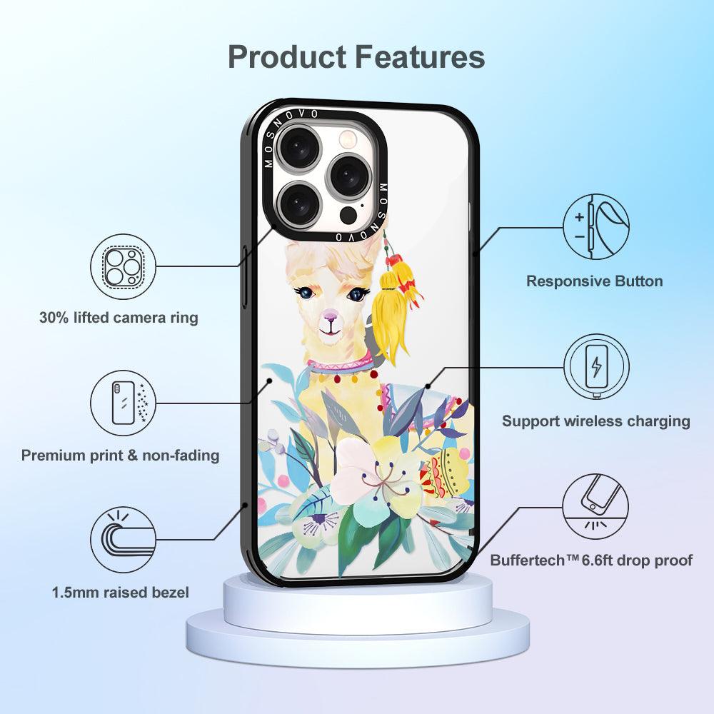 Boho Llama Phone Case - iPhone 15 Pro Max Case - MOSNOVO