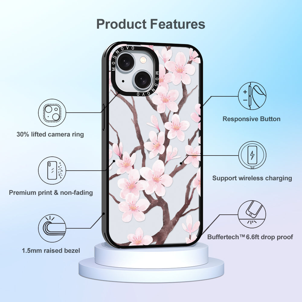 Cherry Blossom Flower Phone Case - iPhone 15 Plus Case - MOSNOVO