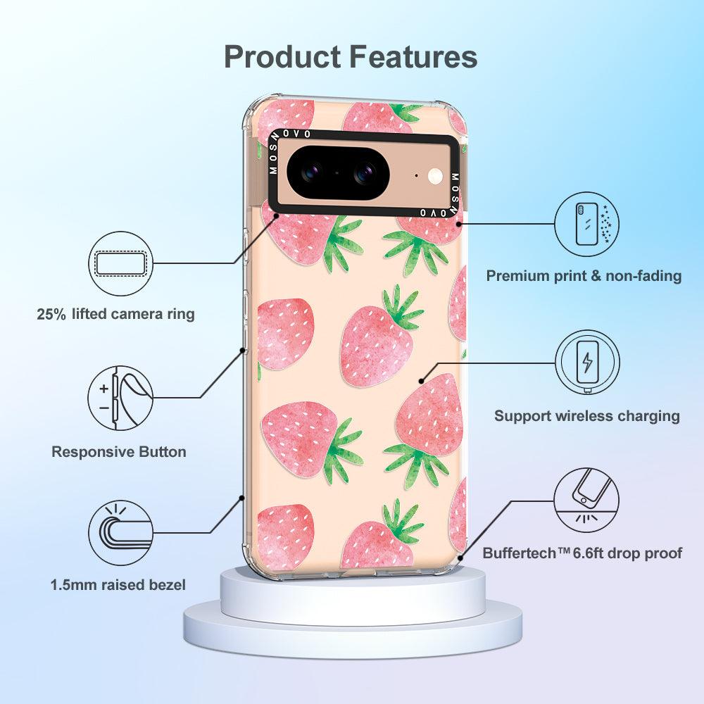 Pastel Strawberry Phone Case - Google Pixel 8 Case - MOSNOVO