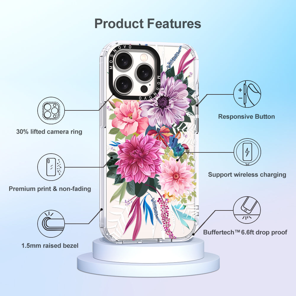 Dahlia Bloom Phone Case - iPhone 15 Pro Max Case - MOSNOVO