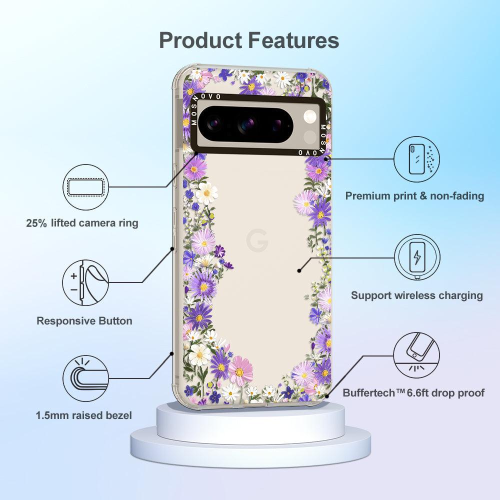 Purple Daisy Garden Phone Case - Google Pixel 8 Pro Case - MOSNOVO