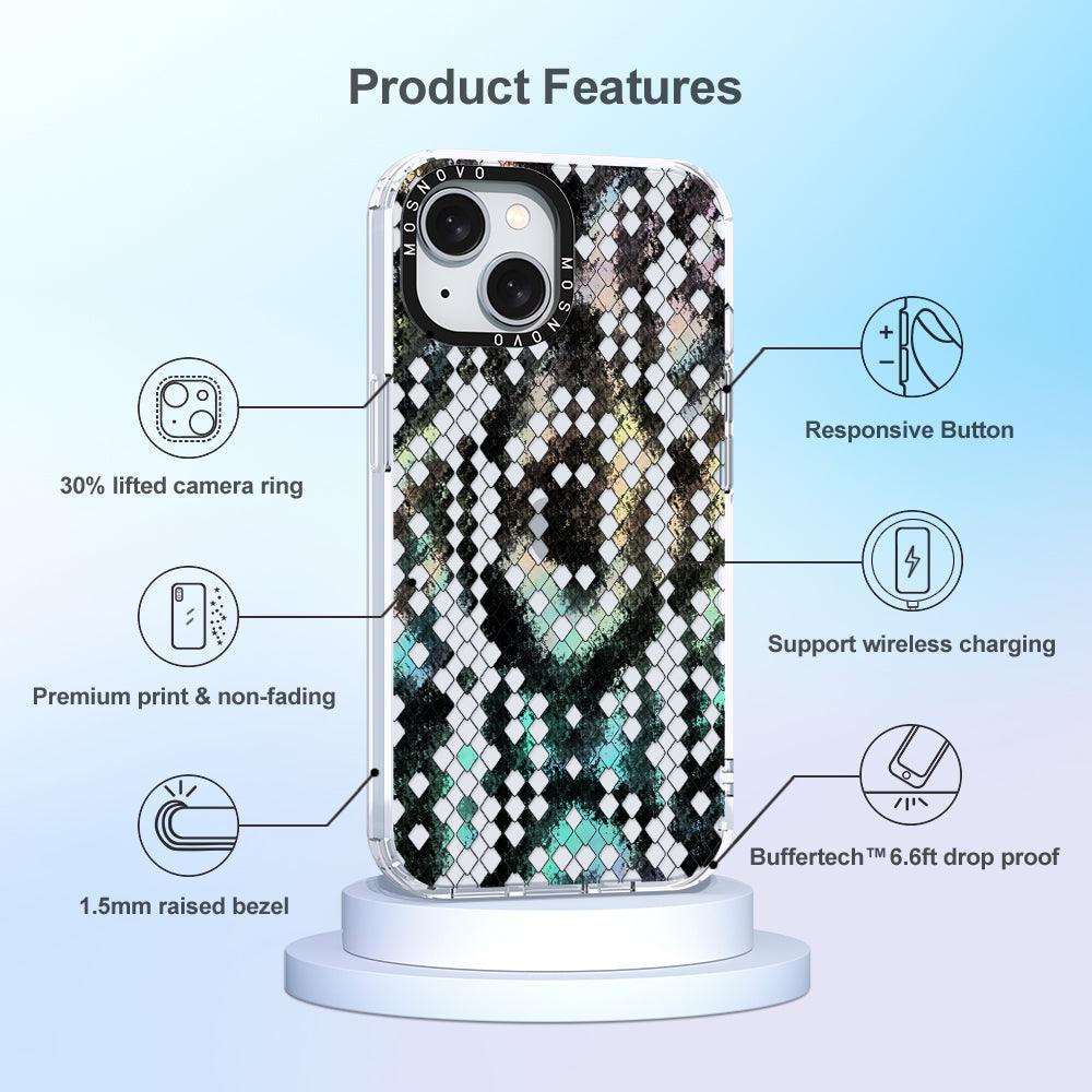 Rainbow Snake Print Phone Case - iPhone 15 Plus Case - MOSNOVO