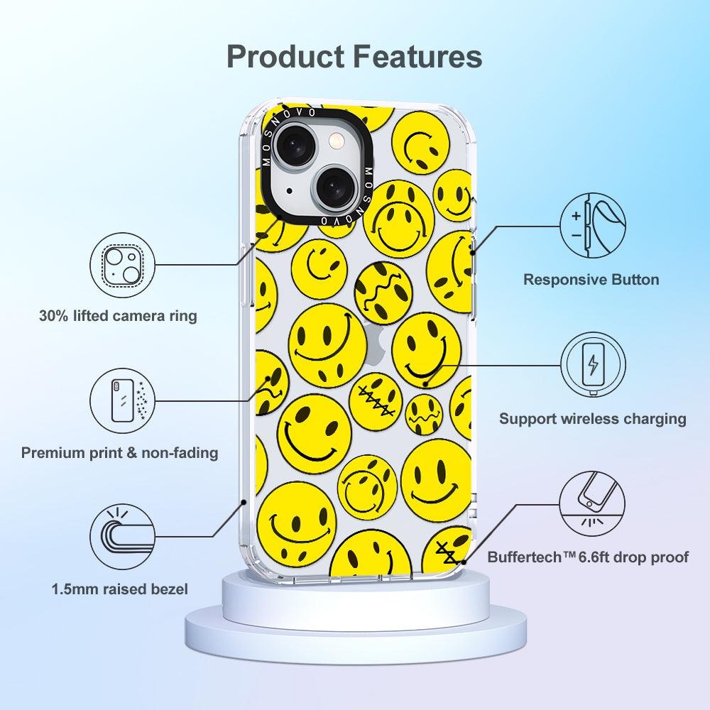 Smiley Face Phone Case - iPhone 15 Plus Case - MOSNOVO