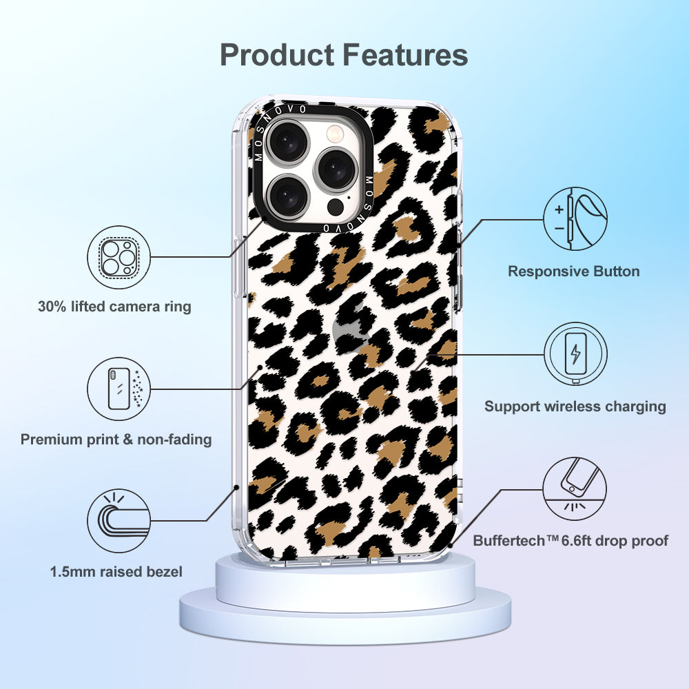 Leopard Print Phone Case - iPhone 15 Pro Max Case - MOSNOVO