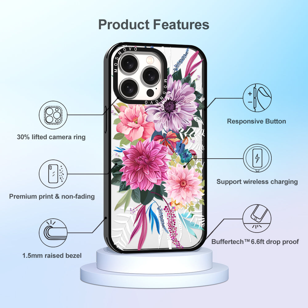 Dahlia Bloom Phone Case - iPhone 15 Pro Max Case - MOSNOVO