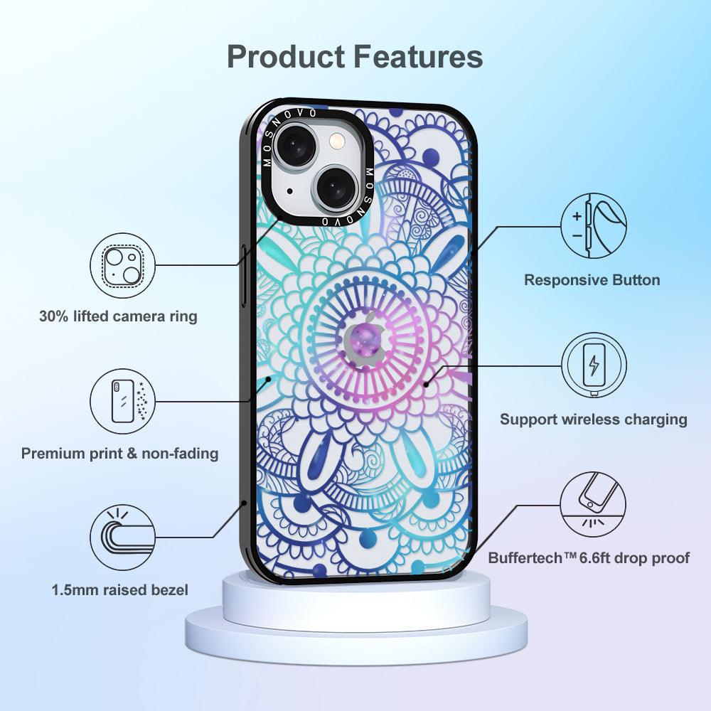 Violet Blue Mandala Phone Case - iPhone 15 Case - MOSNOVO