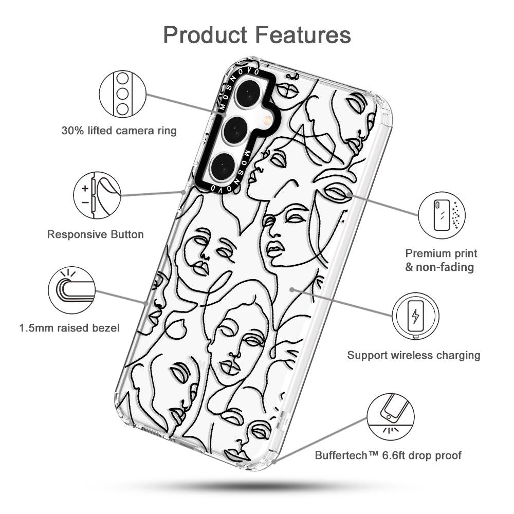 Abstract Face Line Art Phone Case - Samsung Galaxy S23 FE Case