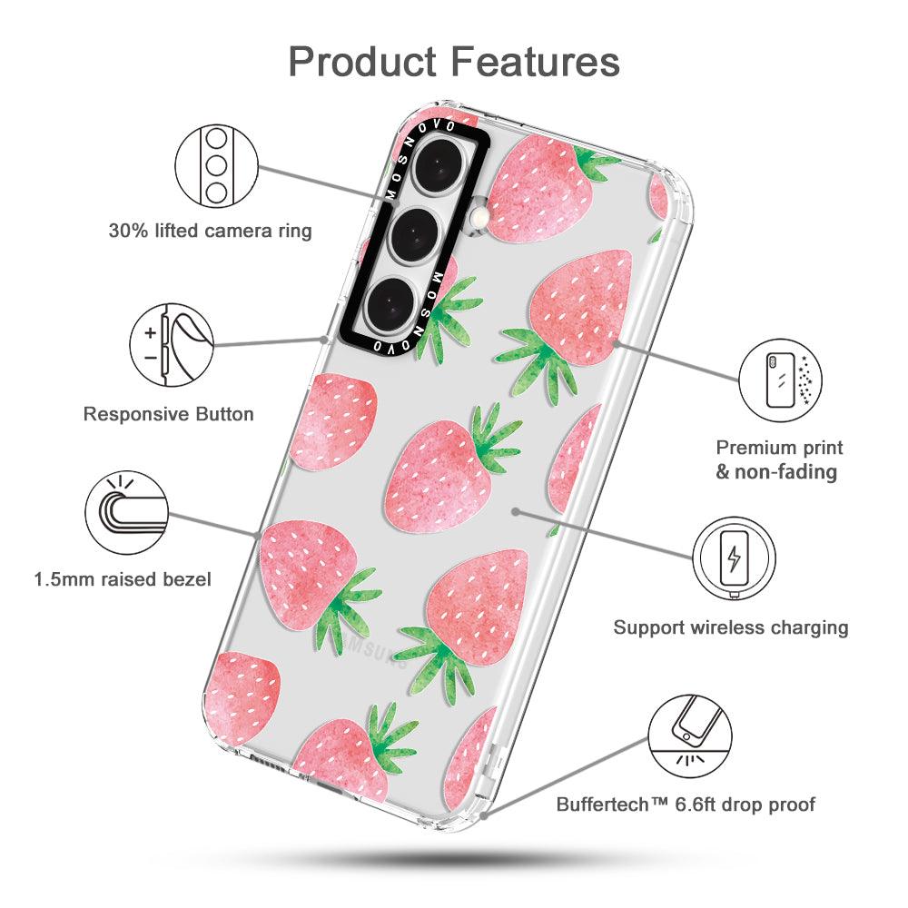 Pastel Strawberry Phone Case - Samsung Galaxy S24 Plus Case - MOSNOVO