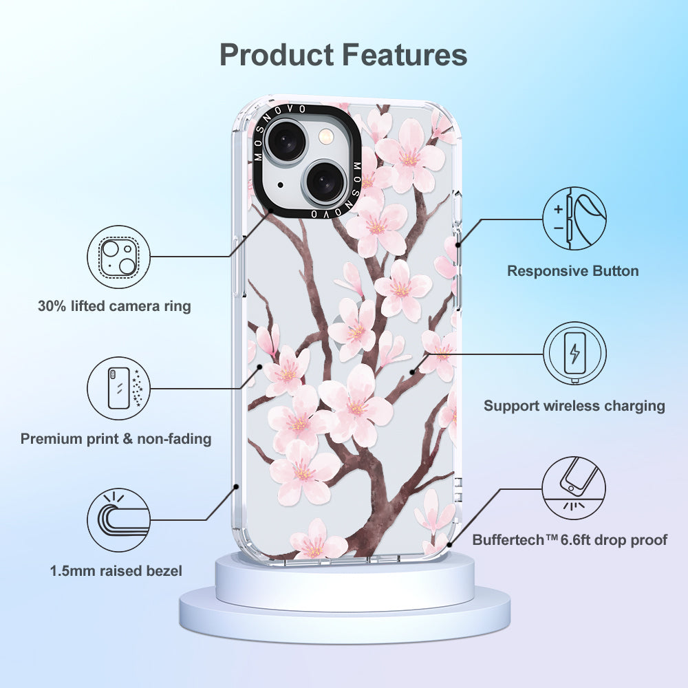 Cherry Blossom Flower Phone Case - iPhone 15 Case - MOSNOVO