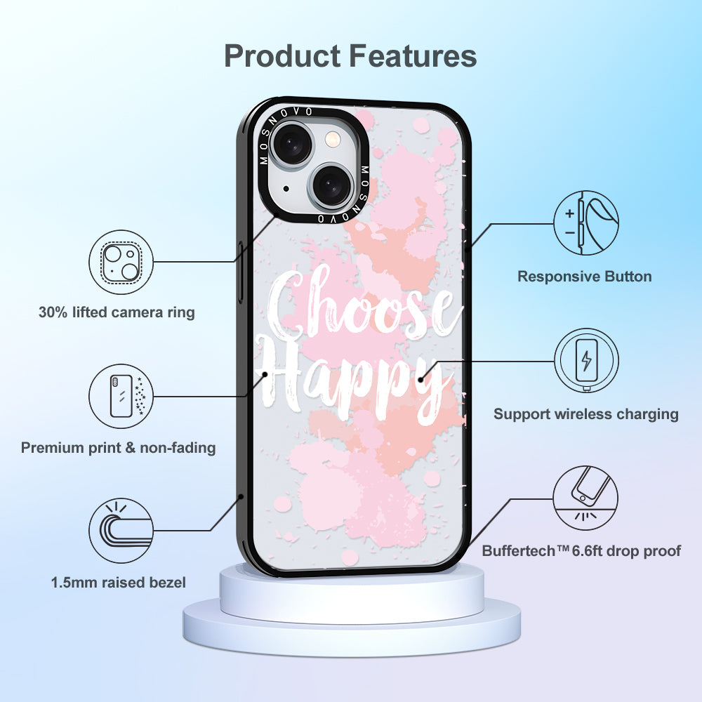 Choose Happy Phone Case - iPhone 15 Case - MOSNOVO