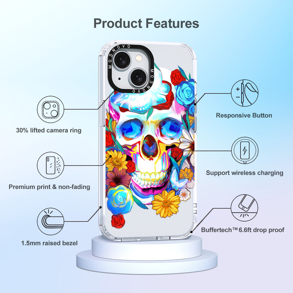 Neon Skull Phone Case - iPhone 15 Case - MOSNOVO