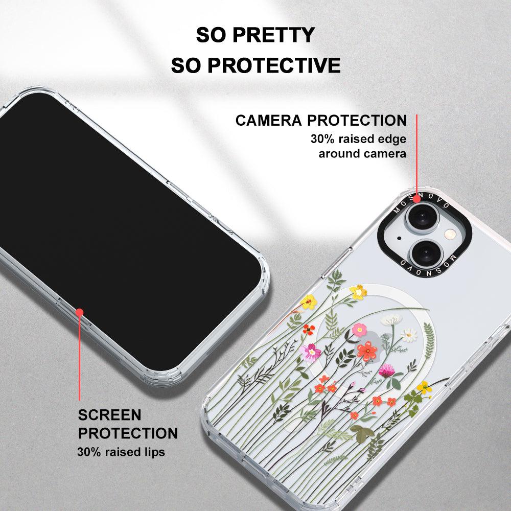 Spring Wildflower Phone Case - iPhone 15 Case Clear With Magsafe