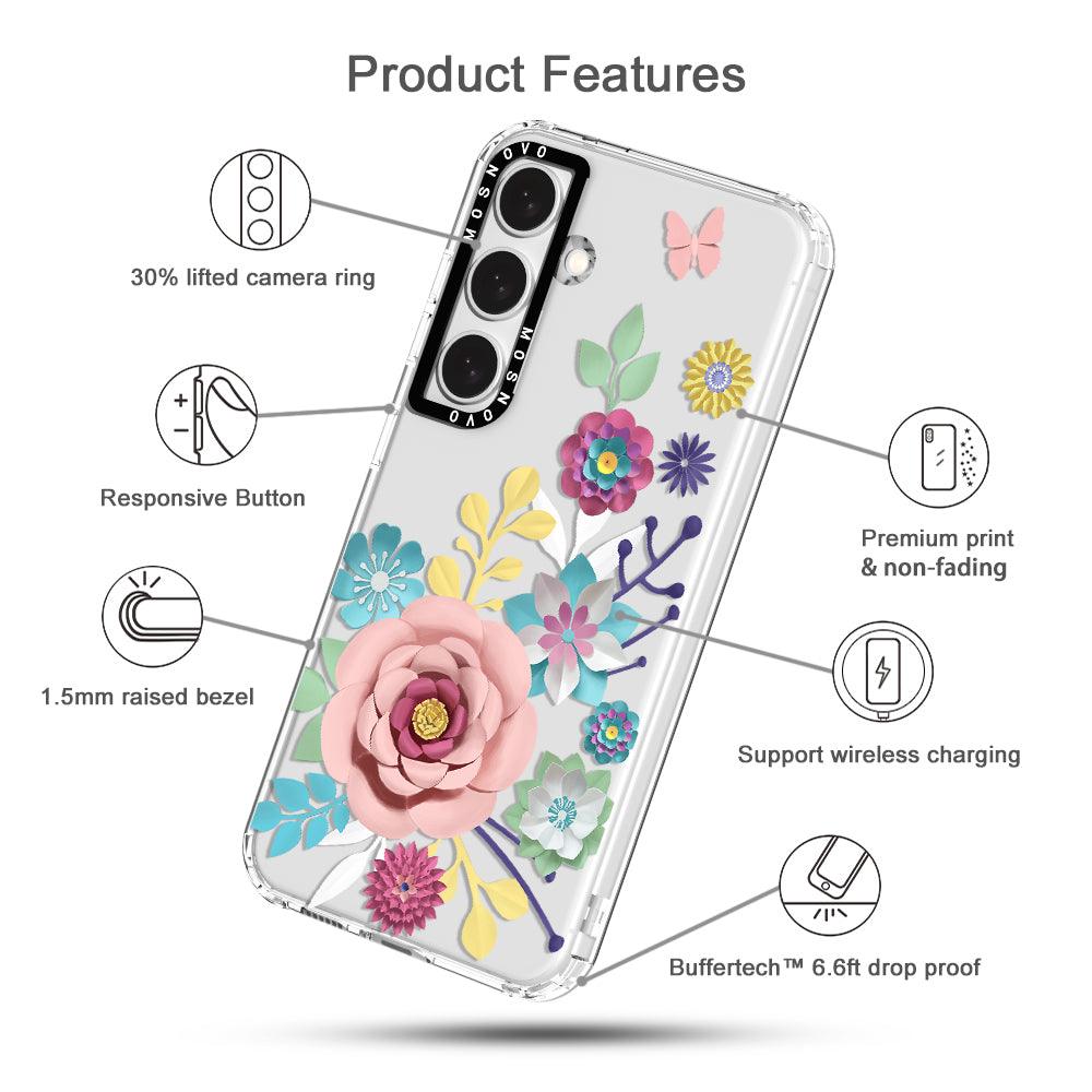 3D Floral Phone Case - Samsung Galaxy S24 Case - MOSNOVO