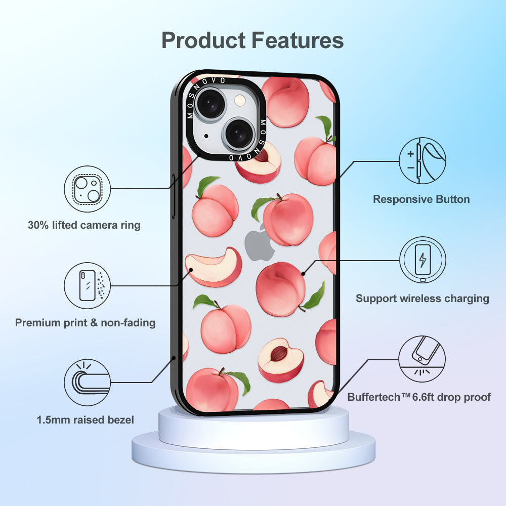 Cute Peach Phone Case - iPhone 15 Case - MOSNOVO