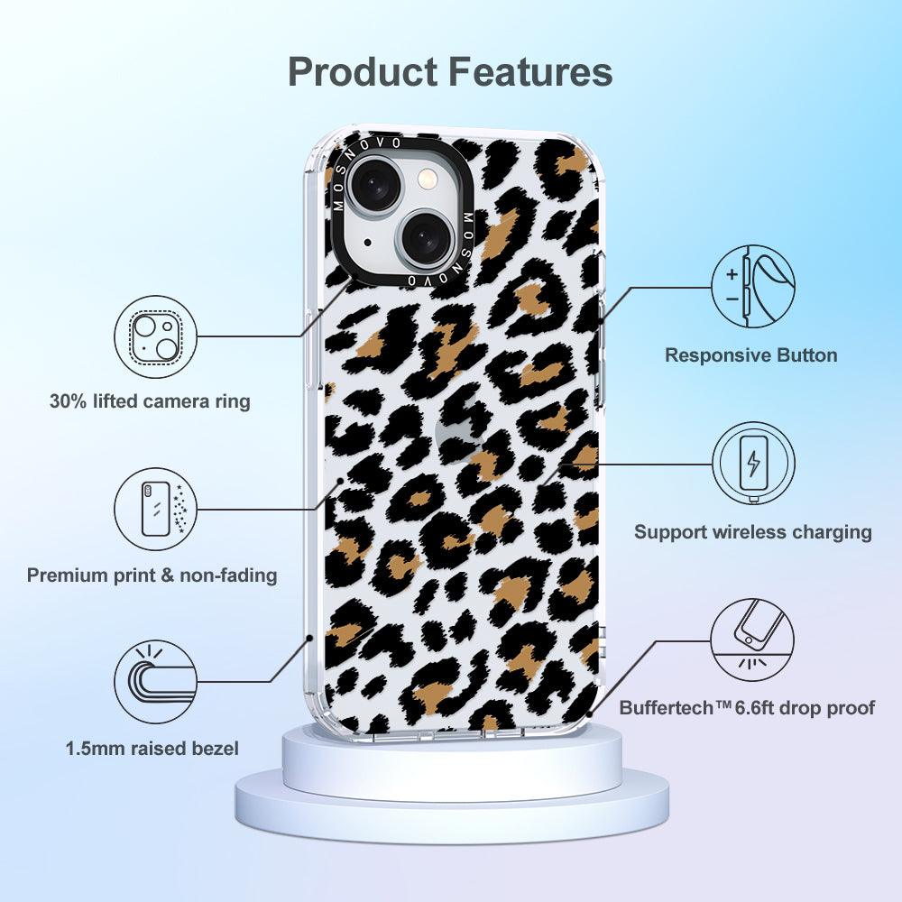 Leopard Print Phone Case - iPhone 15 Plus Case - MOSNOVO