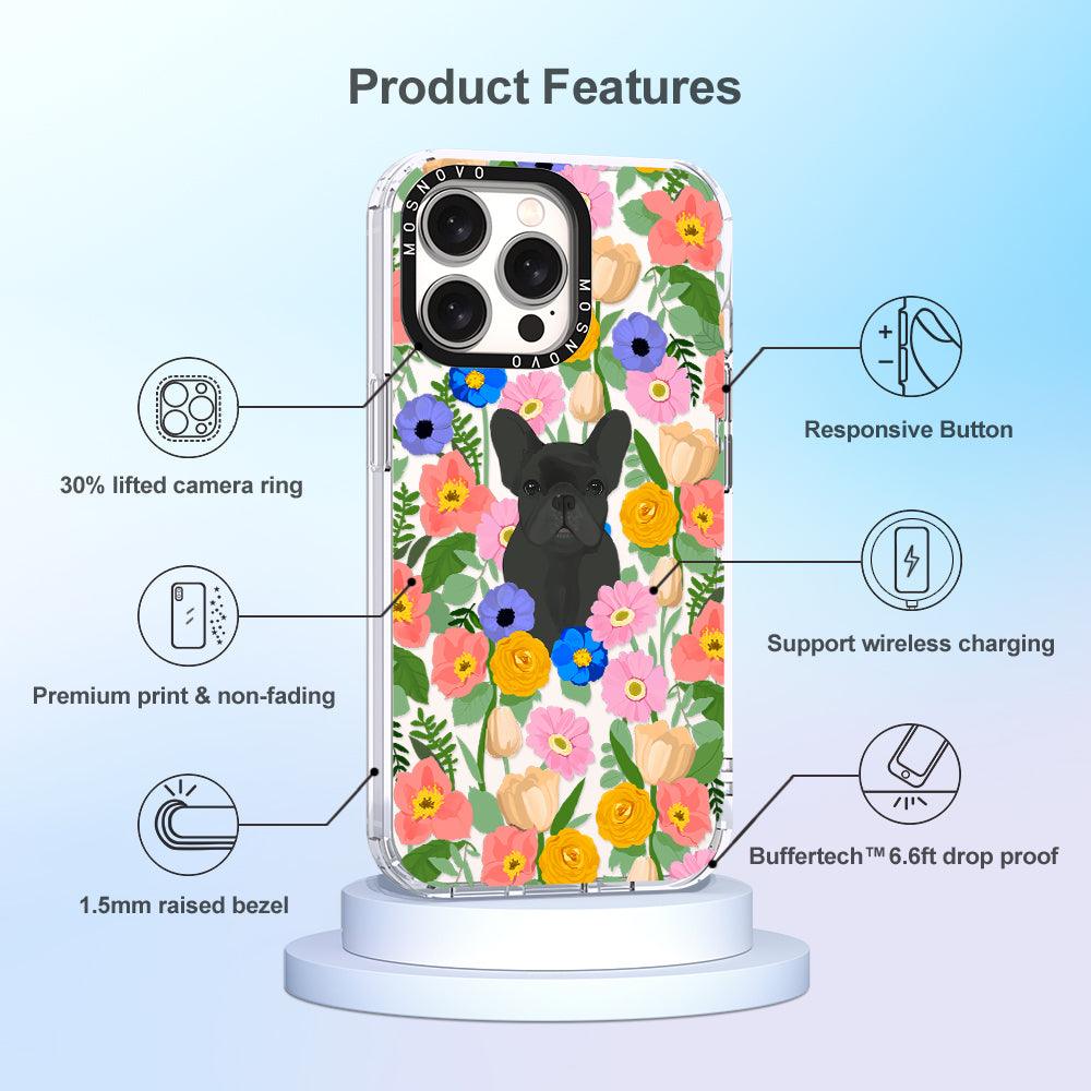 French Bulldog Garden Phone Case - iPhone 15 Pro Max Case - MOSNOVO