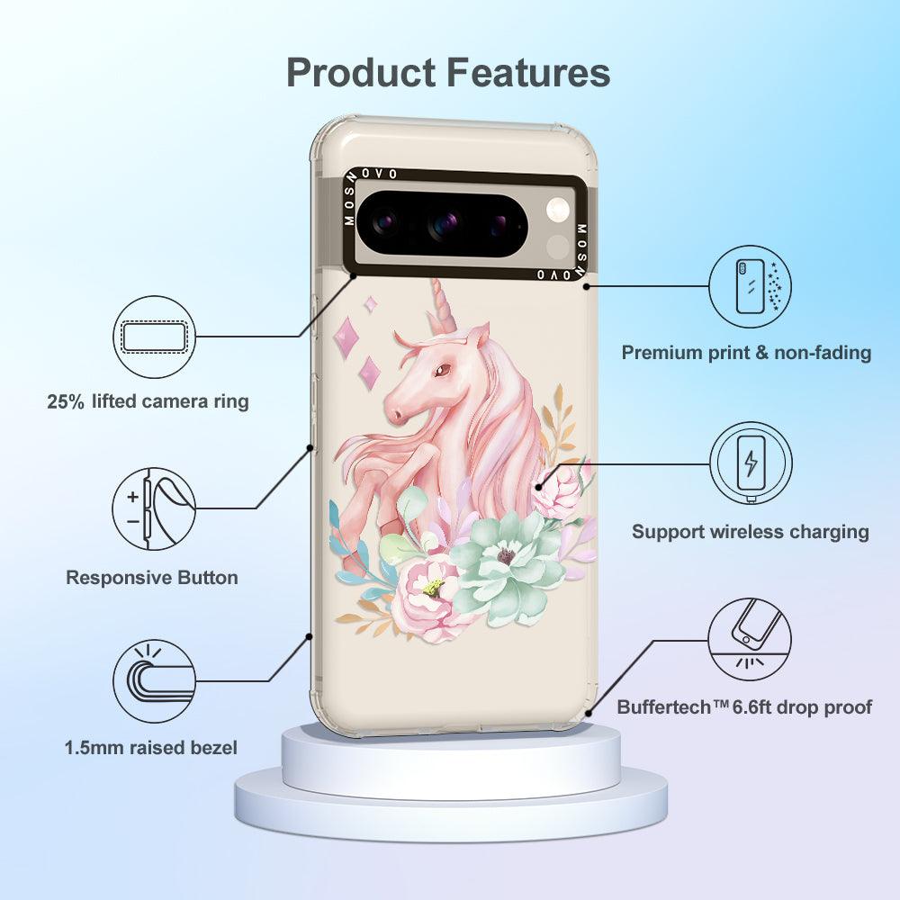 Pastel Flower Unicorn Phone Case - Google Pixel 8 Pro Case