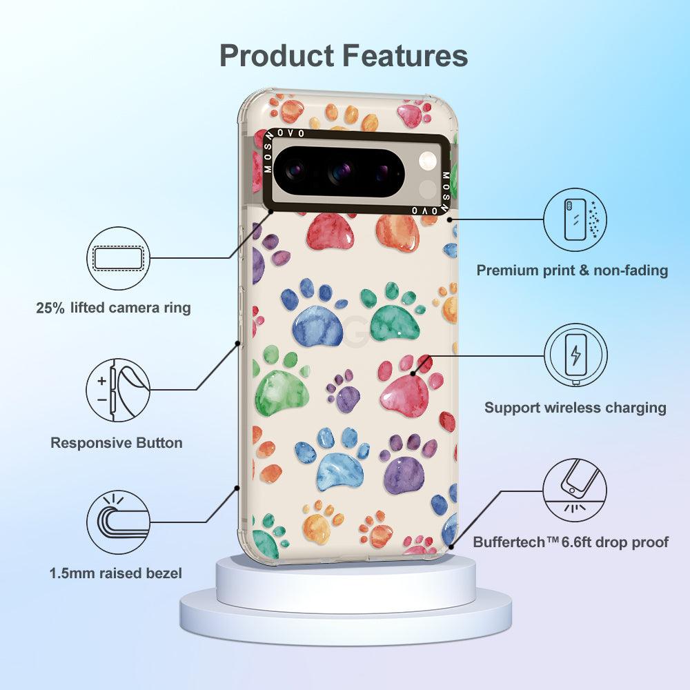 Colorful Paw Phone Case - Google Pixel 8 Pro Case - MOSNOVO