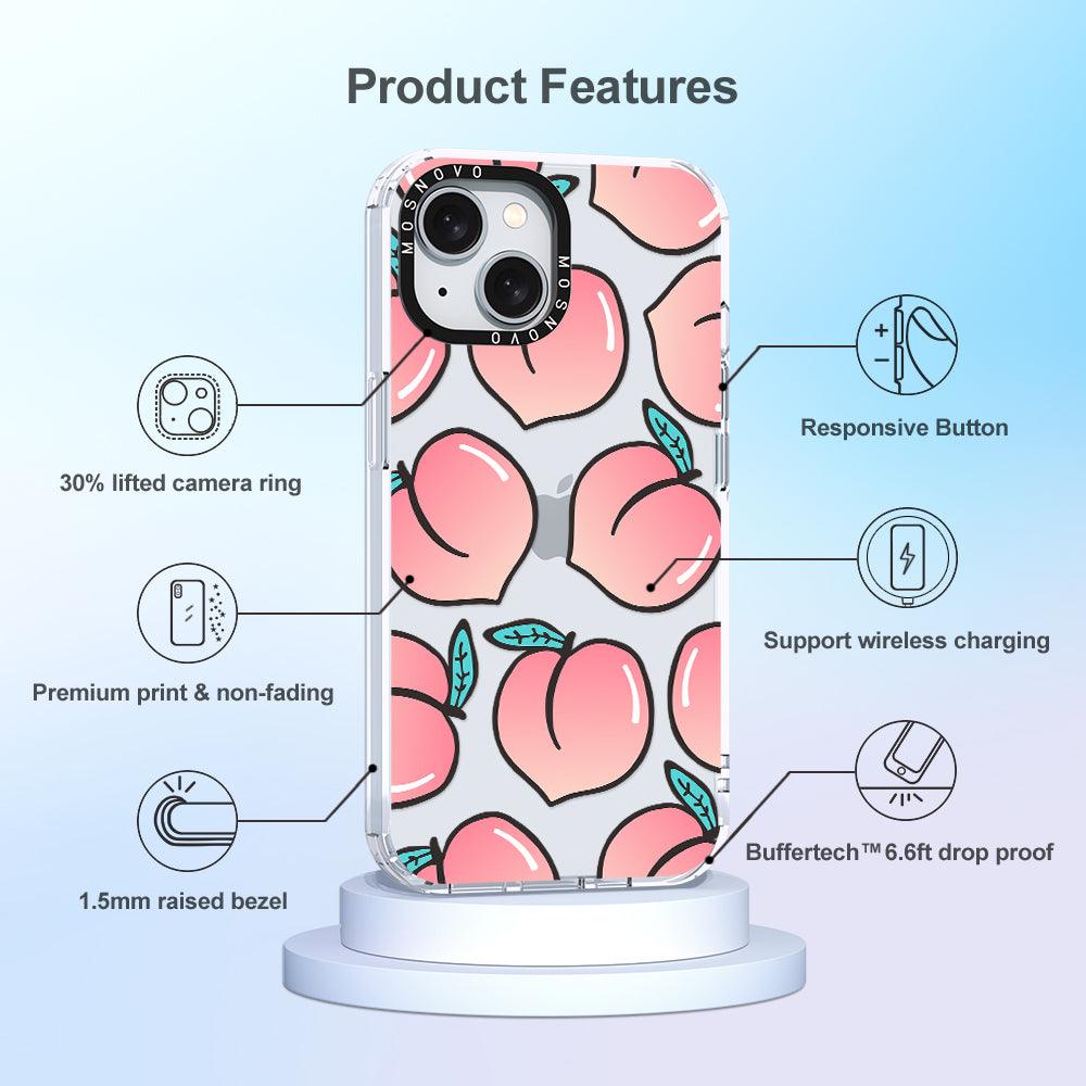 Cute Peach Phone Case - iPhone 15 Case - MOSNOVO