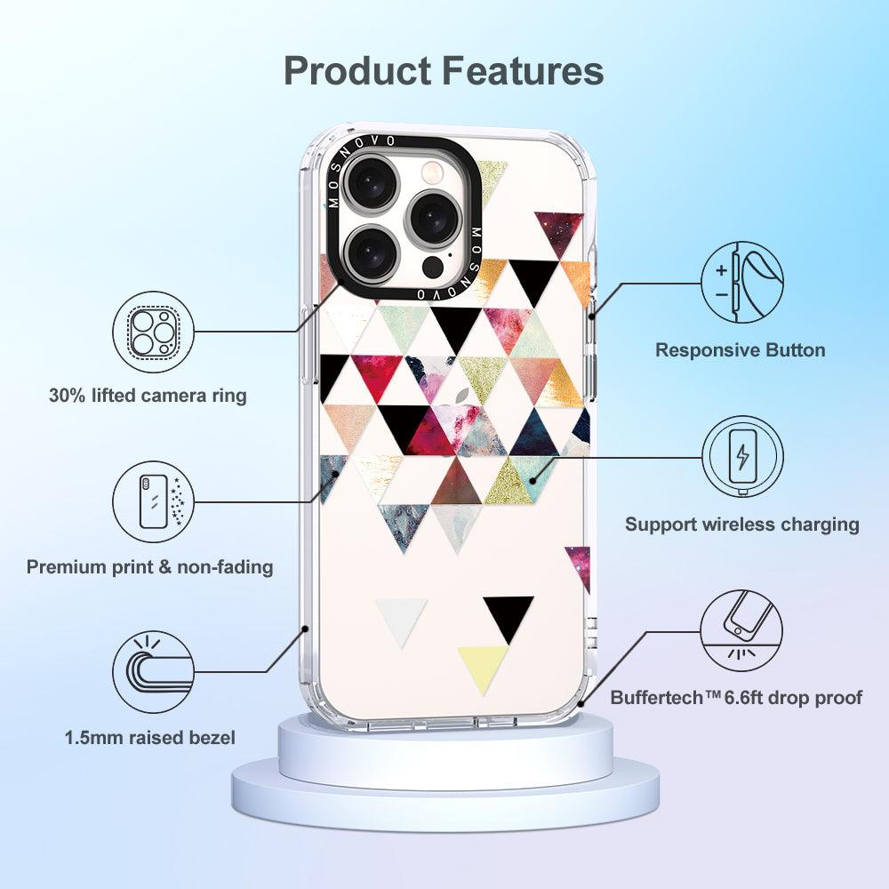 Triangles Stone Marble Phone Case - iPhone 15 Pro Max Case - MOSNOVO