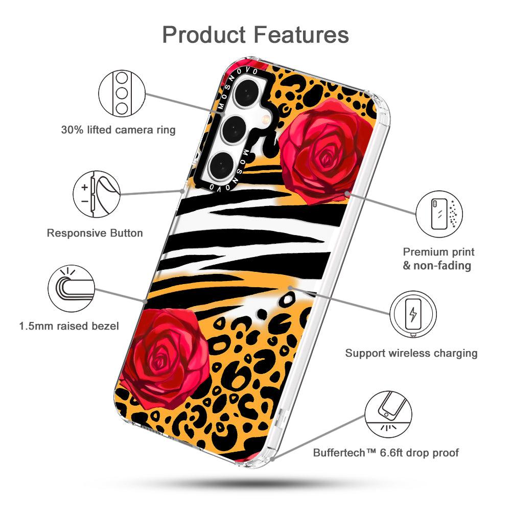 Wild Floral Leopard Phone Case - Samsung Galaxy S23 FE Case