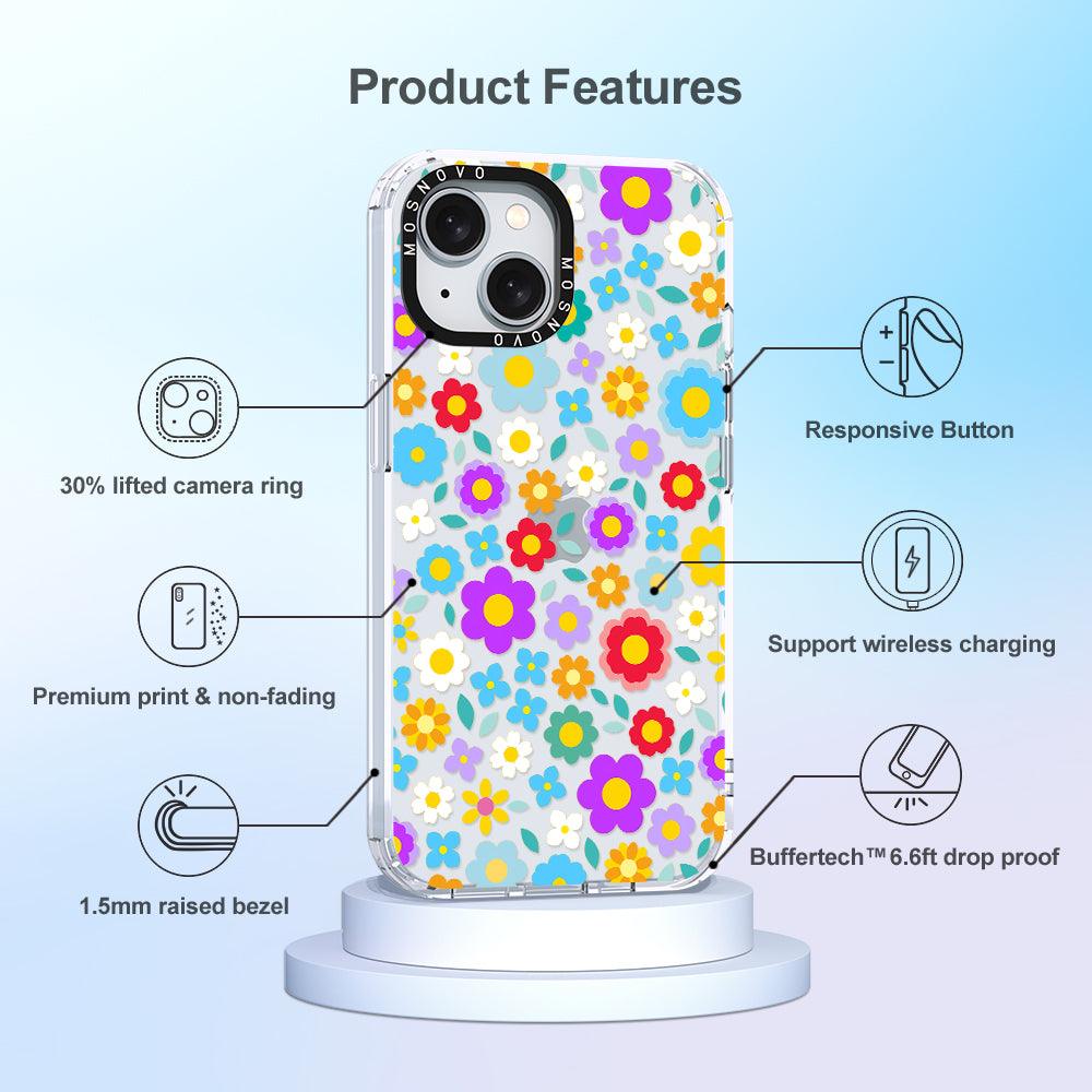 Retro Flower Phone Case - iPhone 15 Plus Case - MOSNOVO