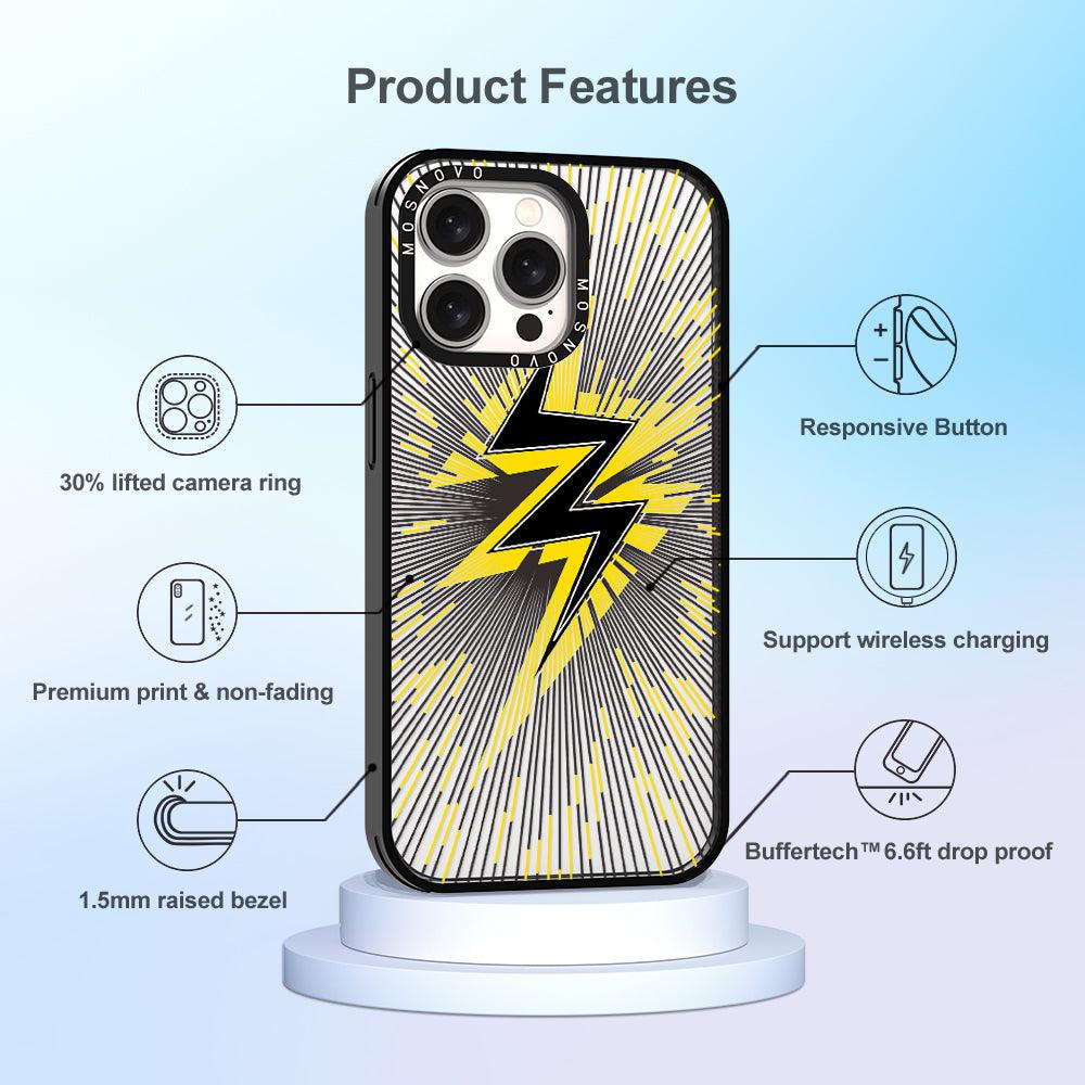 Lightning Bolt Phone Case - iPhone 15 Pro Max Case - MOSNOVO