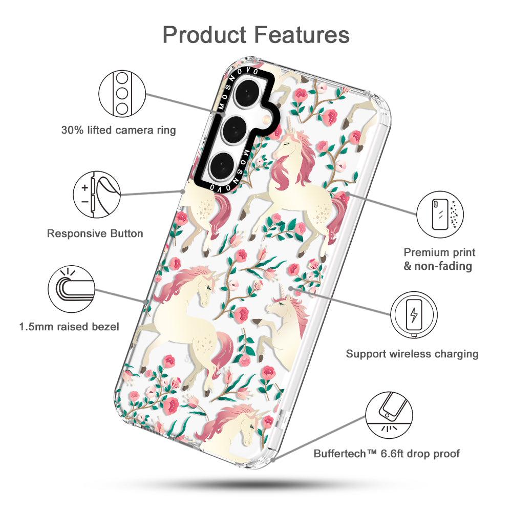 Unicorn Flower Garden Phone Case - Samsung Galaxy S23 FE Case