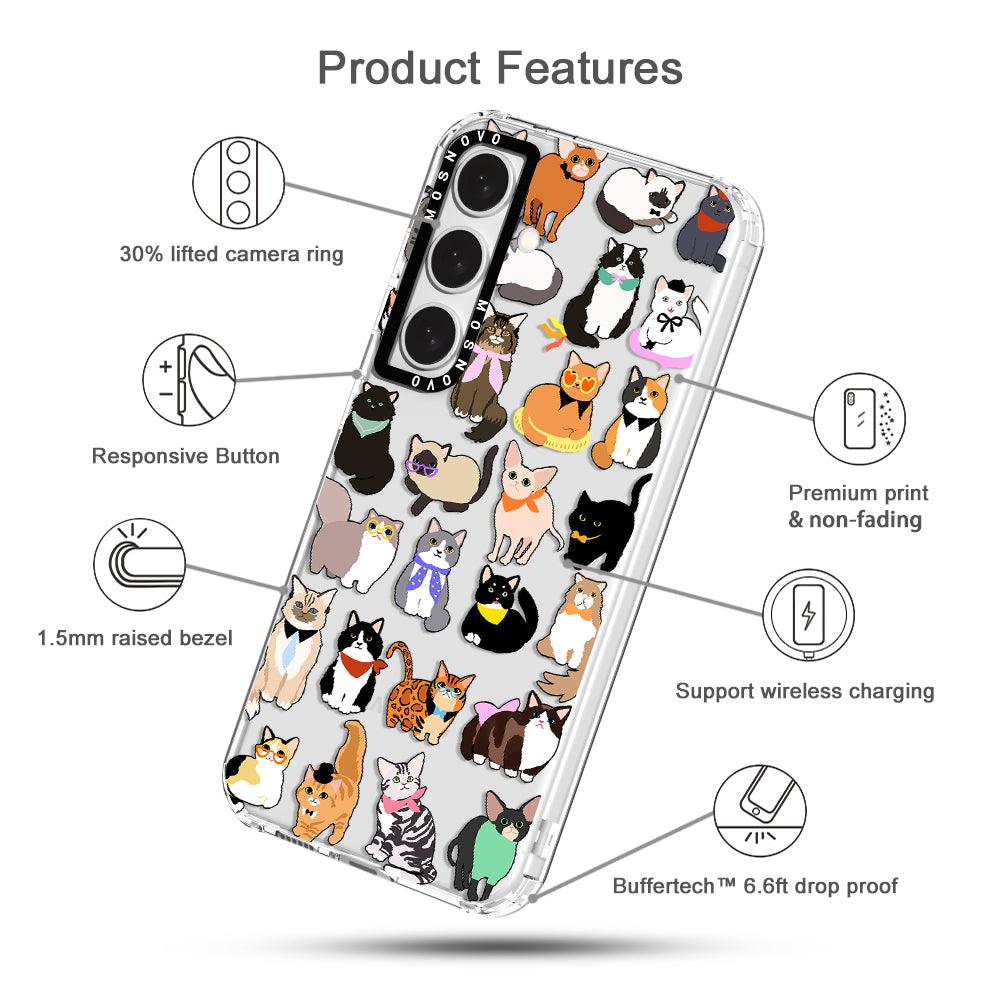 Cute Cats Phone Case - Samsung Galaxy S24 Plus Case - MOSNOVO