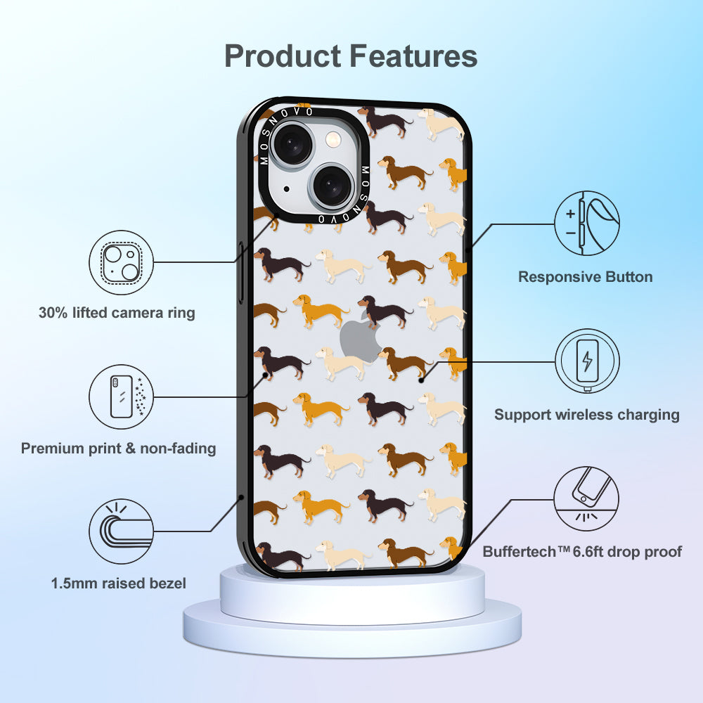 Cute Dachshund Phone Case - iPhone 15 Plus Case - MOSNOVO