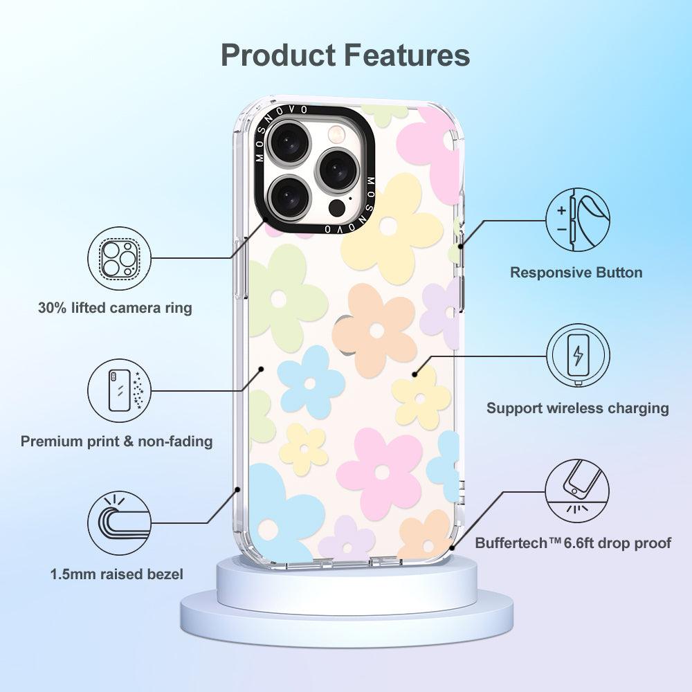 Pastel Flower Phone Case - iPhone 15 Pro Max Case - MOSNOVO