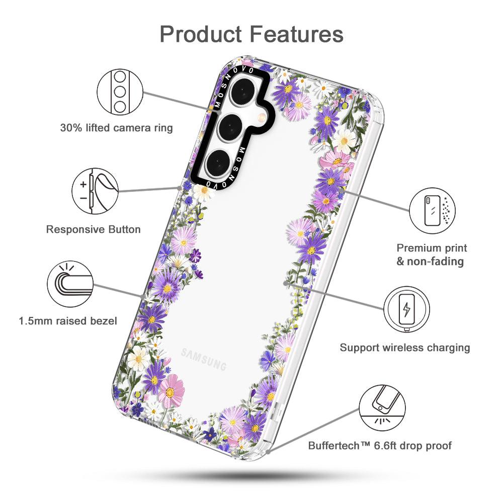 Purple Daisy Garden Phone Case - Samsung Galaxy S23 FE Case