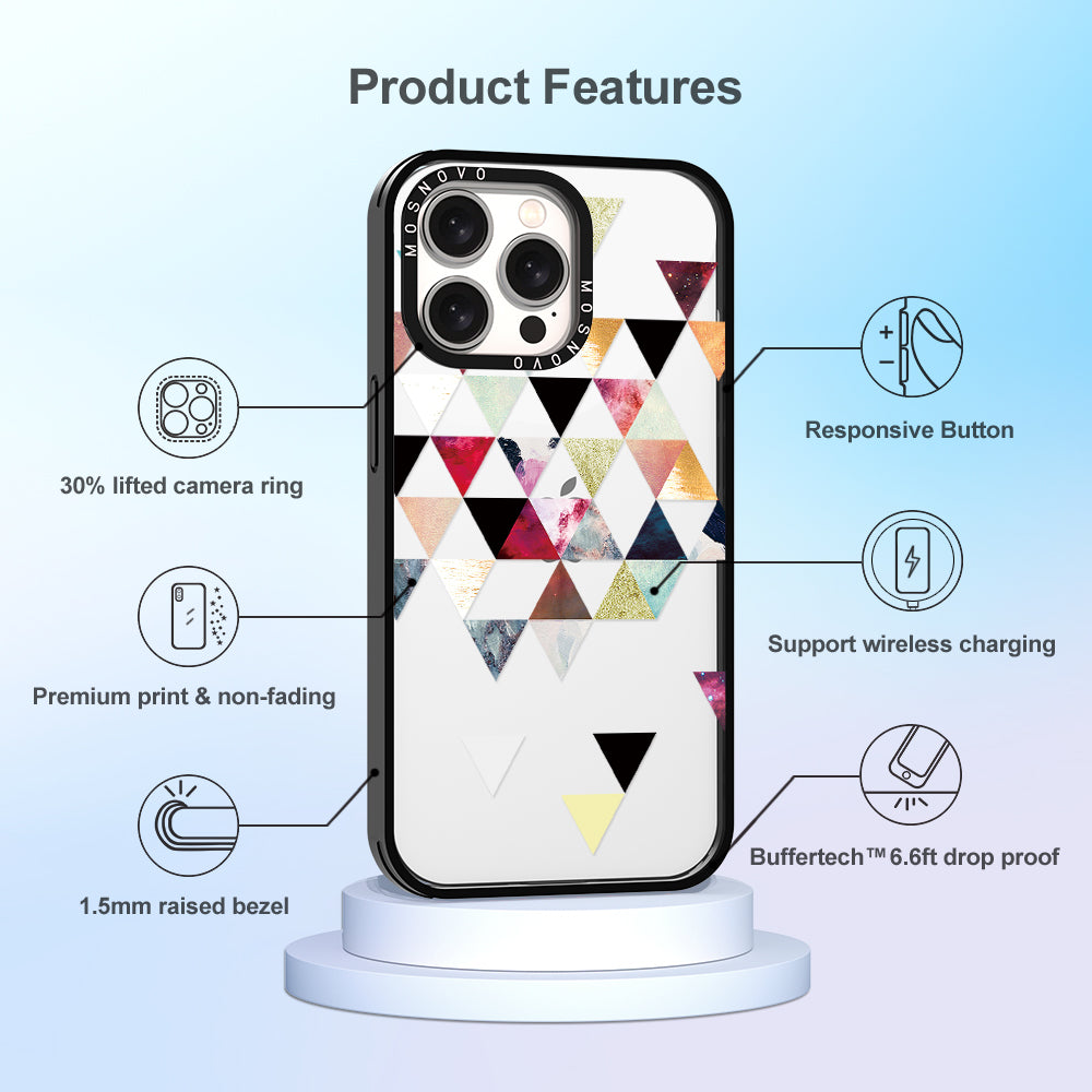 Triangles Stone Marble Phone Case - iPhone 15 Pro Max Case - MOSNOVO