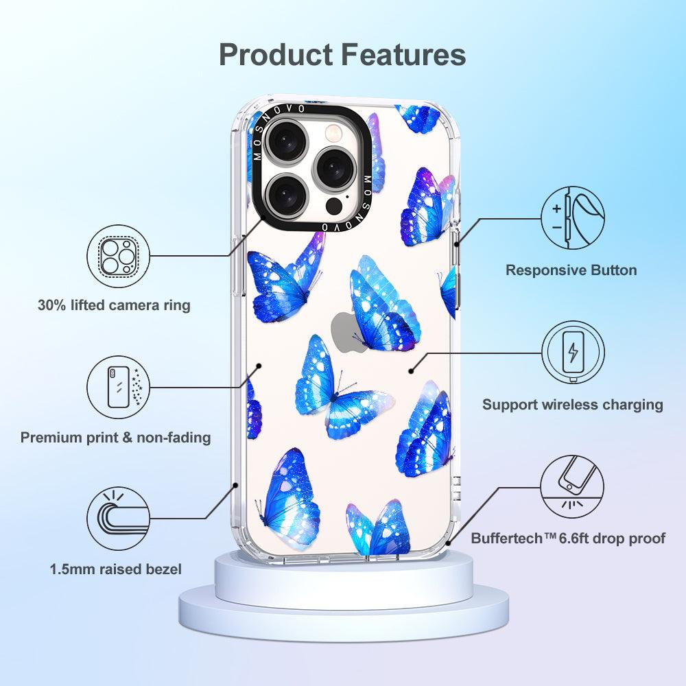 Stunning Blue Butterflies Phone Case - iPhone 15 Pro Max Case - MOSNOVO