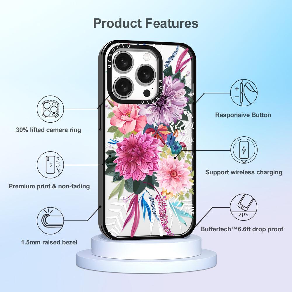 Dahlia Bloom Phone Case - iPhone 15 Pro Case - MOSNOVO