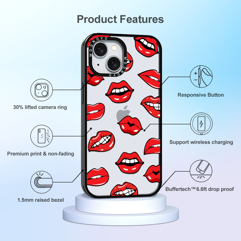 Hot Lips Phone Case - iPhone 15 Plus Case - MOSNOVO