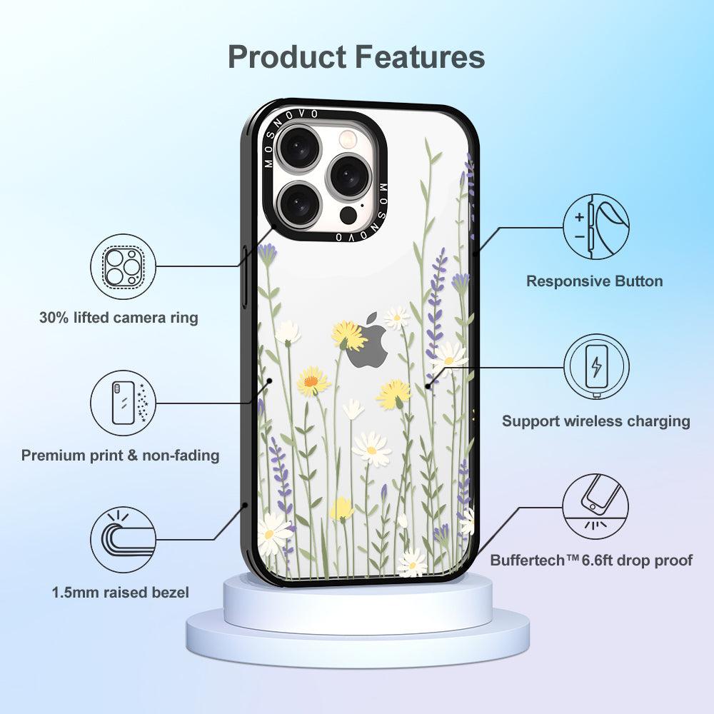 Wild Meadow Floral Phone Case - iPhone 15 Pro Max Case - MOSNOVO