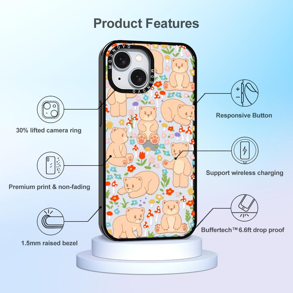 Cute Bear Phone Case - iPhone 15 Plus Case - MOSNOVO