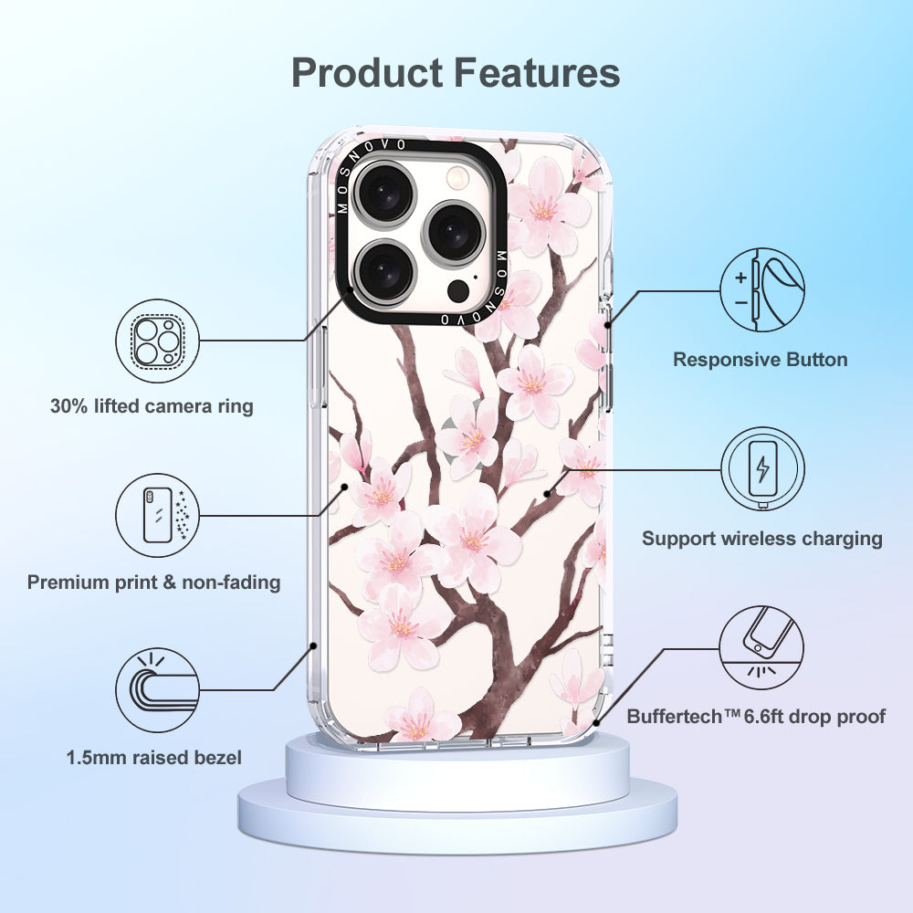 Cherry Blossom Flower Phone Case - iPhone 15 Pro Case - MOSNOVO