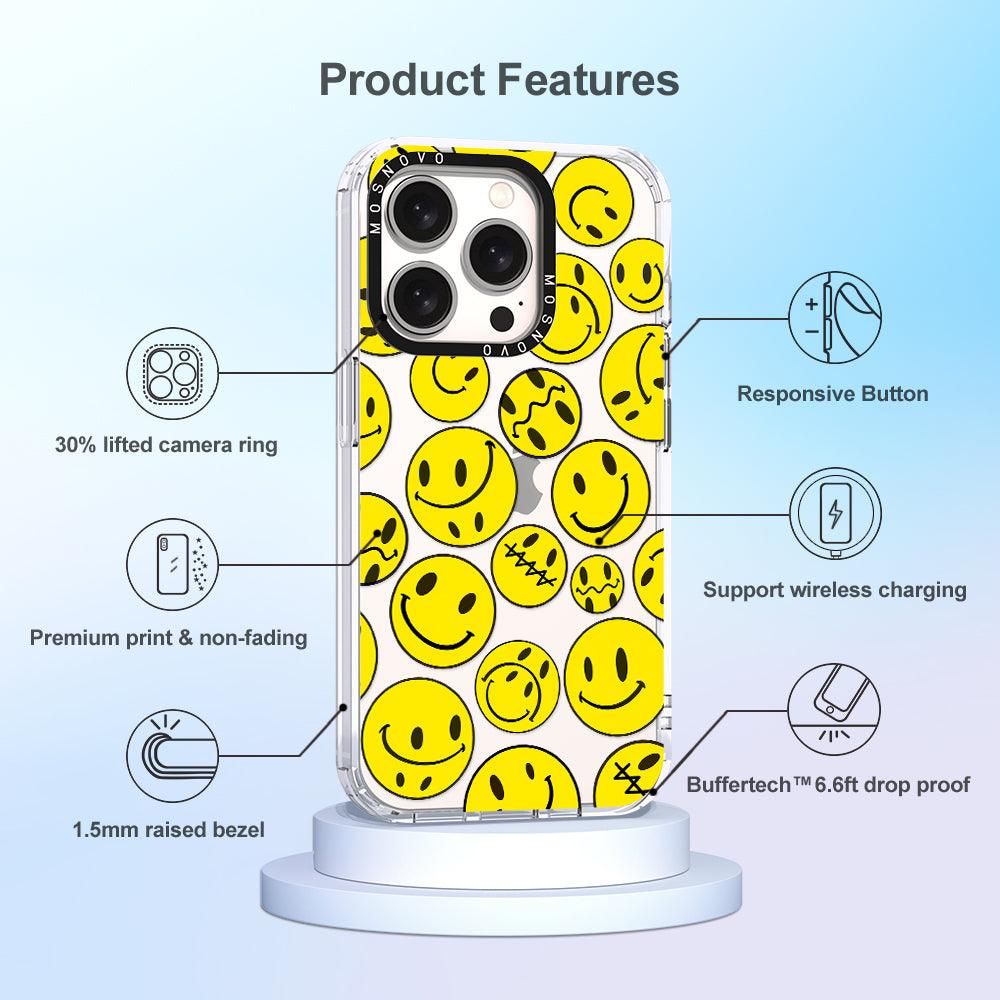 Smiley Face Phone Case - iPhone 15 Pro Case - MOSNOVO