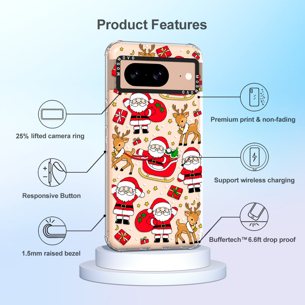 Cute Santa Claus Deer Phone Case - Google Pixel 8 Case