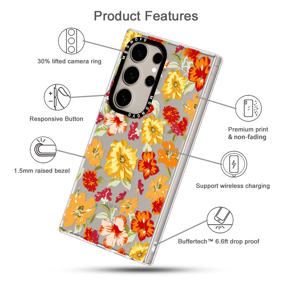 70s Boho Yellow Flower Phone Case - Samsung Galaxy S24 Ultra Case - MOSNOVO