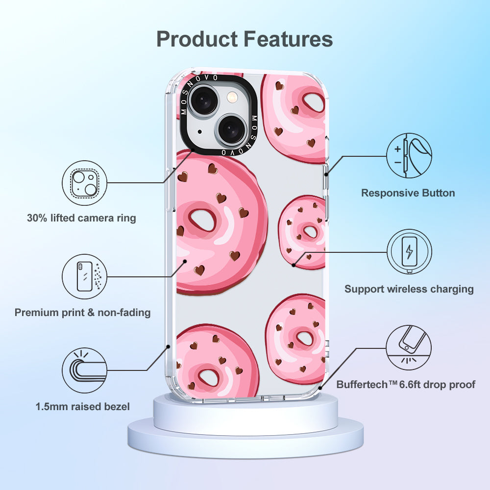 Pink Donuts Phone Case - iPhone 15 Plus Case - MOSNOVO